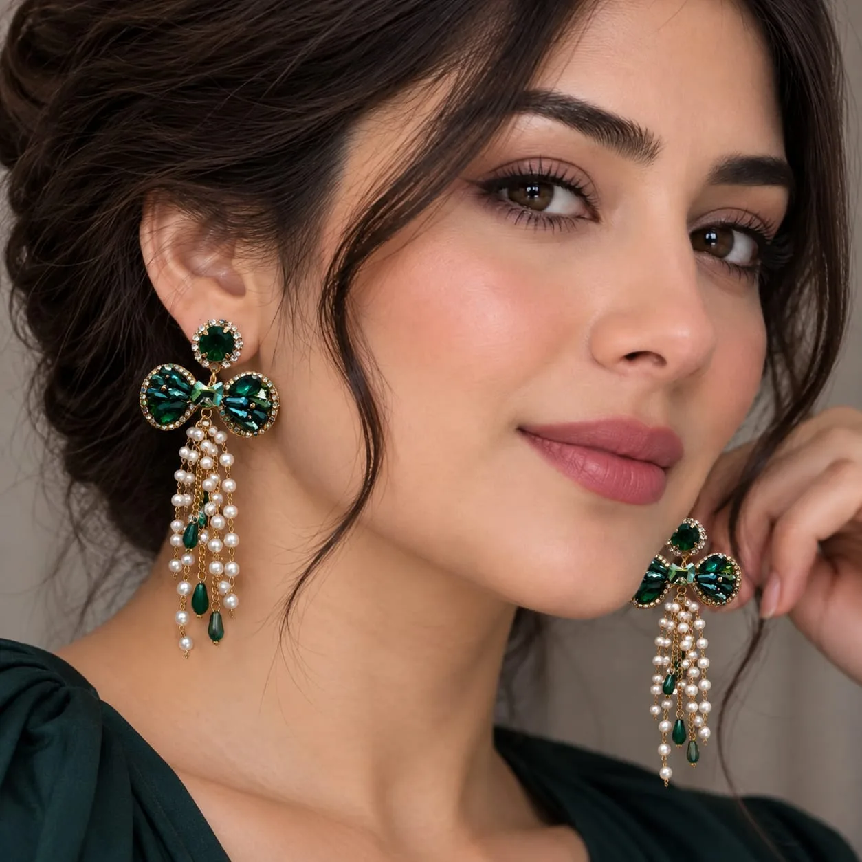 MULKANAA TURKEY HANDCRAFTED BOW DROP EARRING alternate view