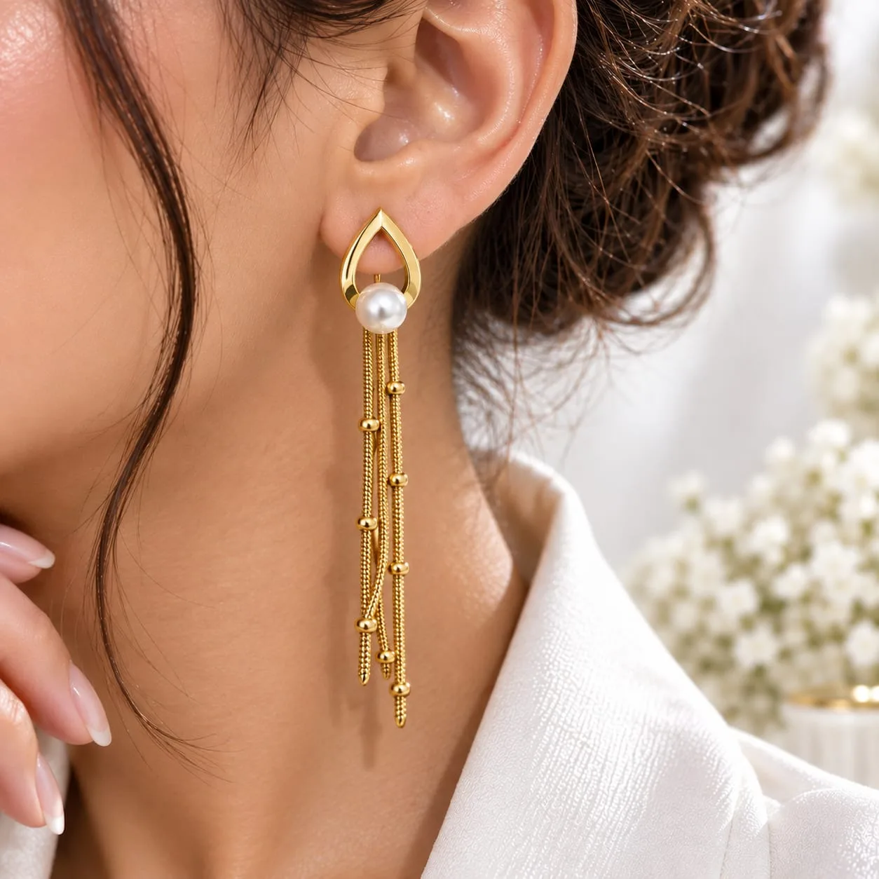 Mulkanaa Pearl Cascade Earrings alternate view